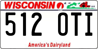 WI license plate 512OTI