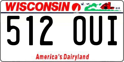 WI license plate 512OUI