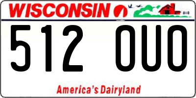 WI license plate 512OUO