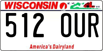 WI license plate 512OUR