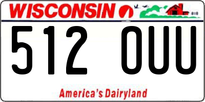 WI license plate 512OUU