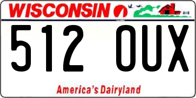 WI license plate 512OUX