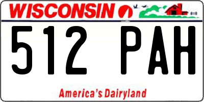 WI license plate 512PAH