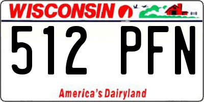 WI license plate 512PFN