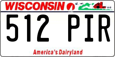 WI license plate 512PIR