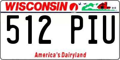 WI license plate 512PIU