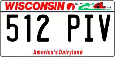 WI license plate 512PIV