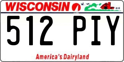 WI license plate 512PIY