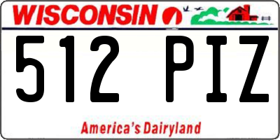 WI license plate 512PIZ