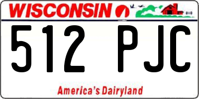 WI license plate 512PJC