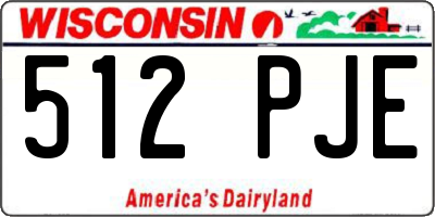 WI license plate 512PJE