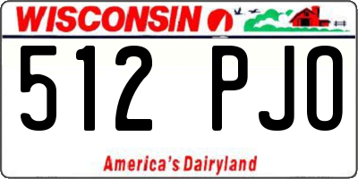 WI license plate 512PJO
