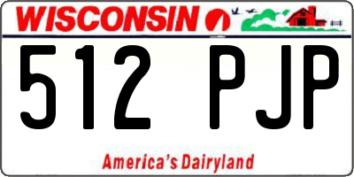 WI license plate 512PJP