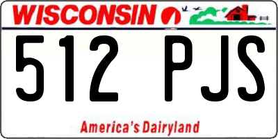 WI license plate 512PJS