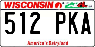 WI license plate 512PKA