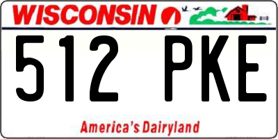 WI license plate 512PKE