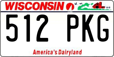 WI license plate 512PKG