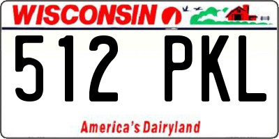 WI license plate 512PKL