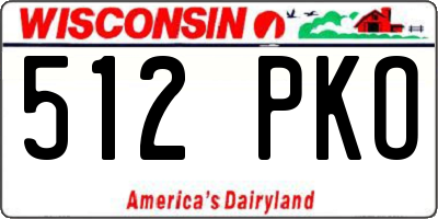 WI license plate 512PKO