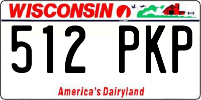 WI license plate 512PKP