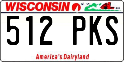 WI license plate 512PKS