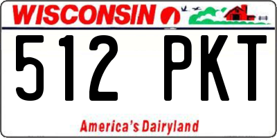 WI license plate 512PKT