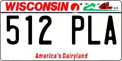 WI license plate 512PLA