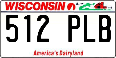 WI license plate 512PLB