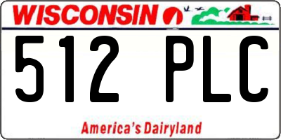WI license plate 512PLC