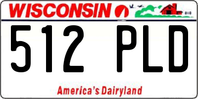 WI license plate 512PLD