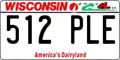 WI license plate 512PLE