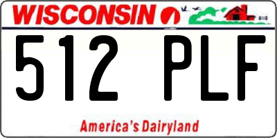 WI license plate 512PLF
