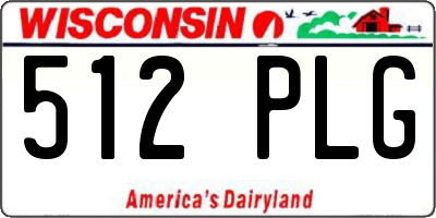 WI license plate 512PLG
