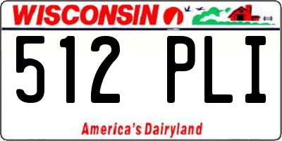WI license plate 512PLI