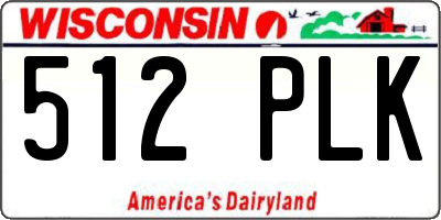 WI license plate 512PLK