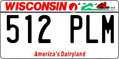 WI license plate 512PLM
