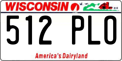 WI license plate 512PLO
