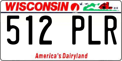 WI license plate 512PLR