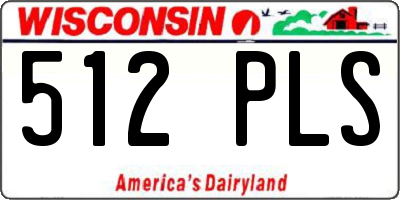 WI license plate 512PLS