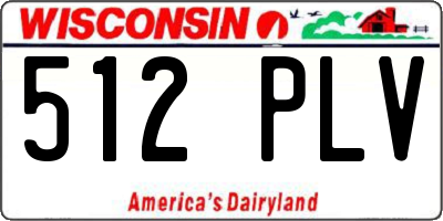 WI license plate 512PLV
