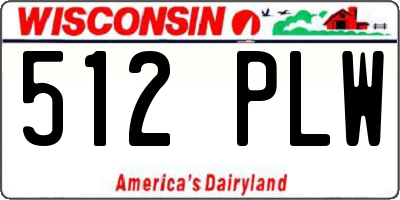 WI license plate 512PLW