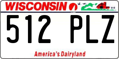WI license plate 512PLZ