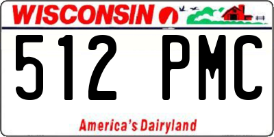 WI license plate 512PMC