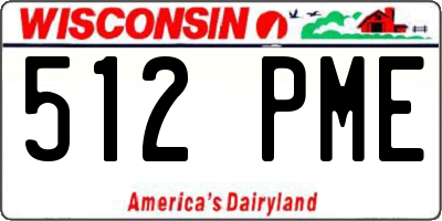 WI license plate 512PME