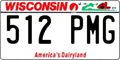 WI license plate 512PMG