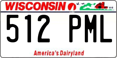 WI license plate 512PML