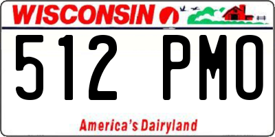 WI license plate 512PMO