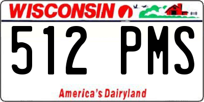 WI license plate 512PMS