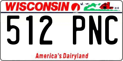 WI license plate 512PNC