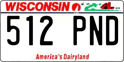 WI license plate 512PND
